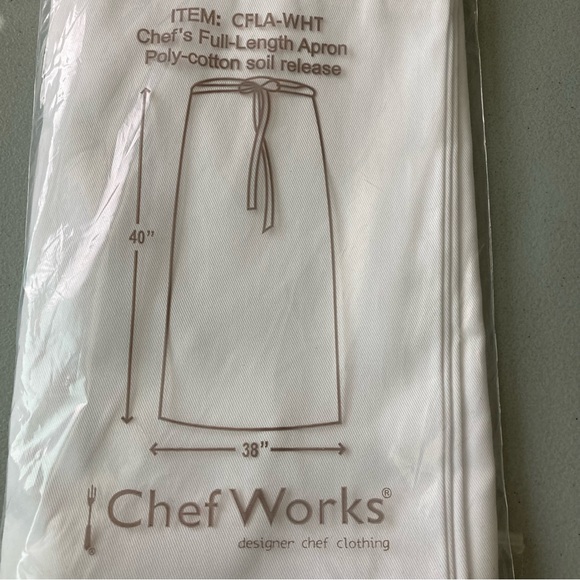 Chef Works | Chef's Full-Length Apron Poly-Cotton Soil Release | NWT - Picture 8 of 11